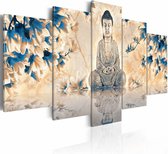 Schilderij - Boeddha - Spirituele gids, 5luik , premium print op canvas