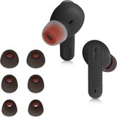 kwmobile 6x cover voor in-ear oortjes geschikt voor JBL Tune 230 NC TWS / T230NC - Vervangende oordopjes van siliconen in zwart - 3 maten