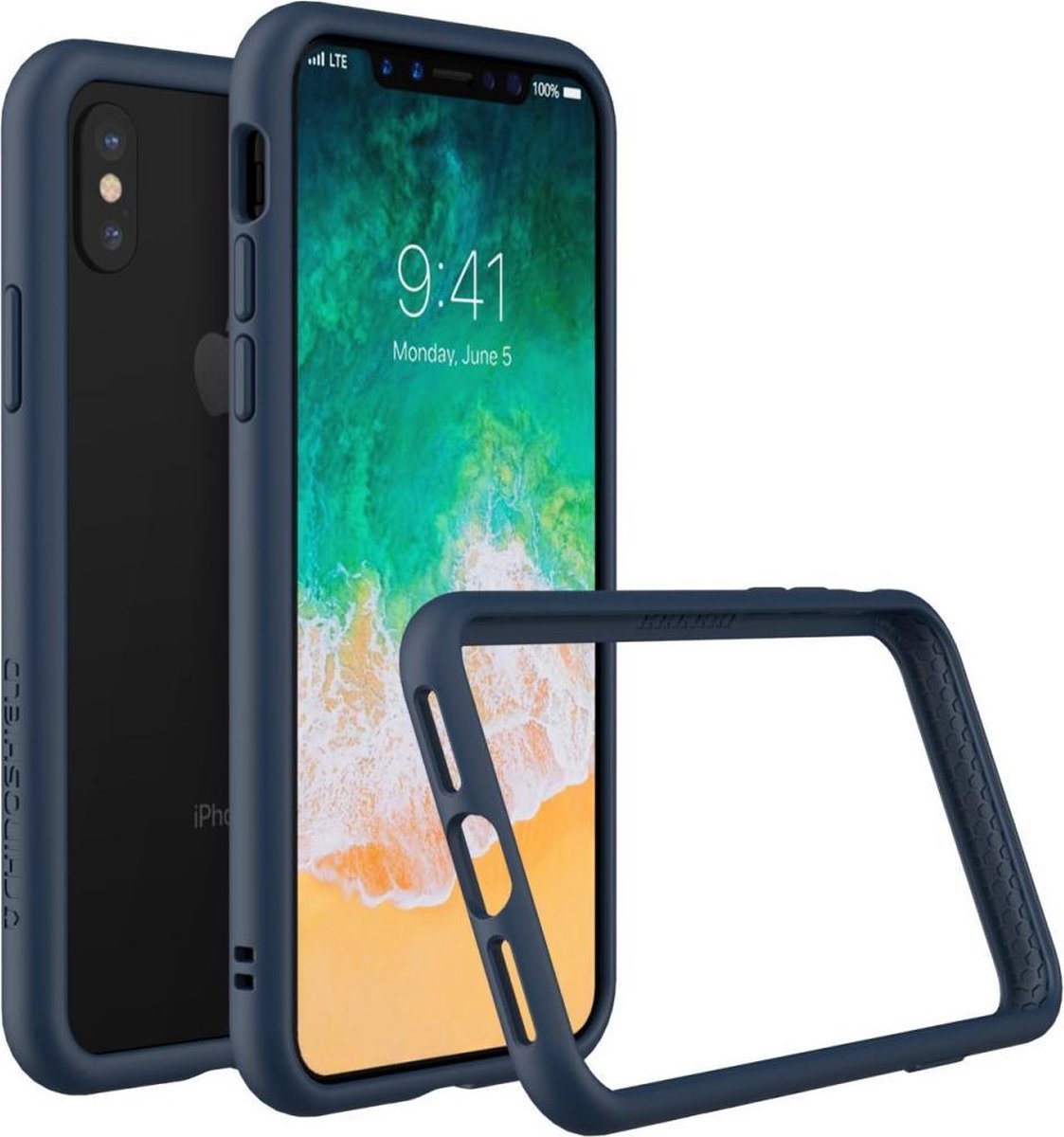 RhinoShield CrashGuard iPhone X Bumper Hoesje Blauw