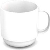 Koffietas met 1 handvat - Ornamin Henkel Klassik - SAN 501 - wit - 200 ml