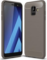 Samsung Galaxy A6 Geborsteld TPU Hoesje Grijs