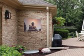 Tuinposter - Boeddha - Meditatie - Zon - Natuur - Tuin decoratie - Tuindoeken voor buiten - Schuttingdoek - 80x60 cm