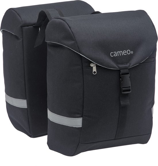 New Looxs Cameo Sports Fietstas Dubbel - 28 liter - Zwart - Bevestiging met Riempjes - Geschikt voor Electrische Fietsen