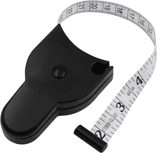 Premium Lichaams Omvang Meetlint - Zwart - Body Mass Tape - Kleding Meetlint - Lichaam Omtrekmeter - Omvangs Meetlint