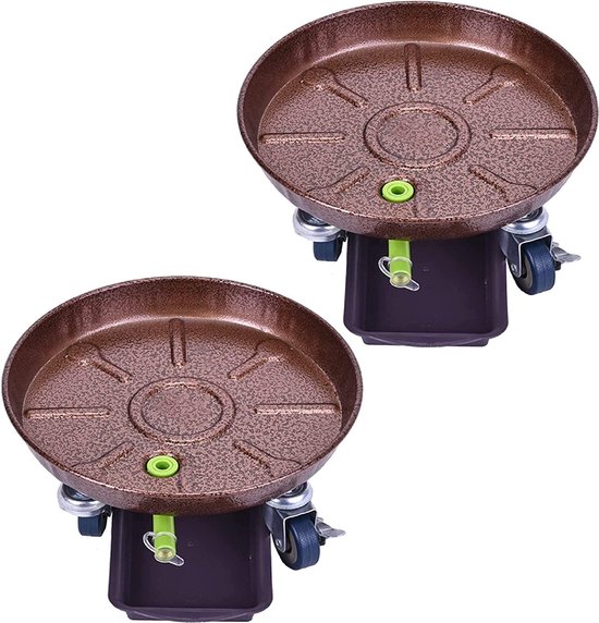 Plantenroller Modern Design Plantenkar Met Wielen Ronde Bloempotkar For