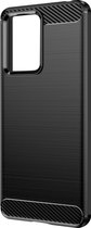 Redmi Note 12 Pro / 12 Pro Plus Versterkt Soft Case met geborsteld effect zwart