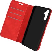 Cover Geschikt voor Samsung Galaxy A54 5G Flip-kaarthouder Video-steun rood