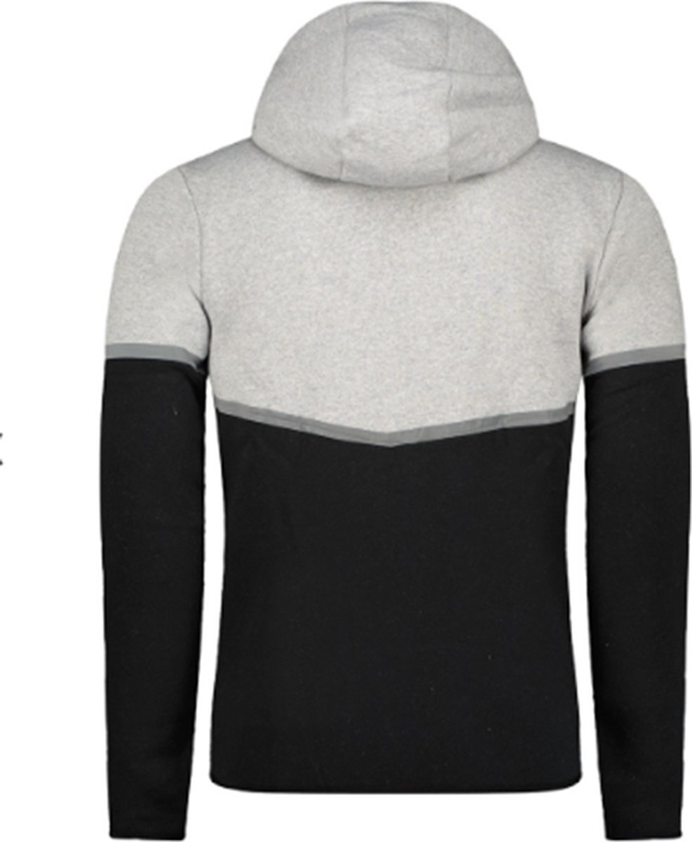 liaddkv Sweatjack voor heren met capuchon, oversized hoodie voor heren, ritssluiting, vintage werktrui met zakken, klassieke overgangsjas, sportjas, casual outdoorjas, jas met capuchon, donkergrijs, L