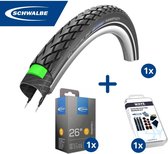 Fietsband - Schwalbe - Buiten- & binnenband - Marathon G-Guard & DV12 - 26 inch x 1 1/4 - 27.5 inch x 1.75 - 40 mm - Met plaksetje