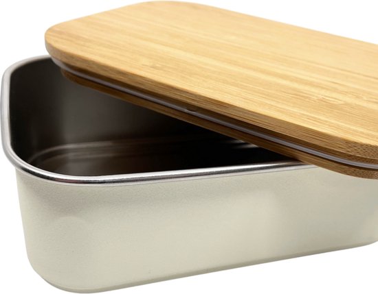 Smikkels - Boîte à pain Lunchbox en acier inoxydable - 900ml - Blanc doux