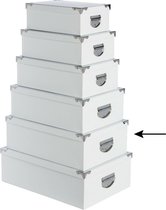 5Five Opbergdoos/box - 3x - wit - L44 x B31 x H15 cm - Stevig karton - Whitebox