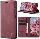 CaseMe - Étui pour téléphone adapté au One Plus 11 - Wallet Book Case - Rouge