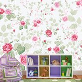 Fotobehang - Muur vol rozen