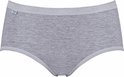 Grijze midi slip met een ingezette tailleband en gekantelde broekspijpen.
