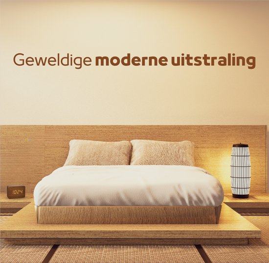 TFA Dostmann Design draadloze wekker in houtlook, Clocco, 60.2549, bruin, met batterijen