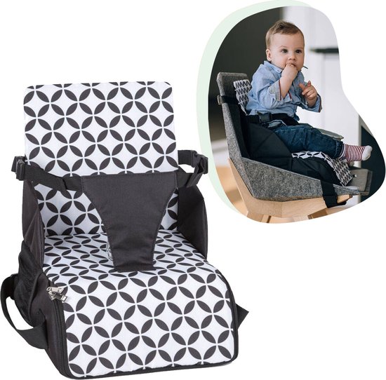 Chaise haute portable FreeON - Booster Seat - Siège d'appoint - Fold & Go -  Zwart- Wit | bol.
