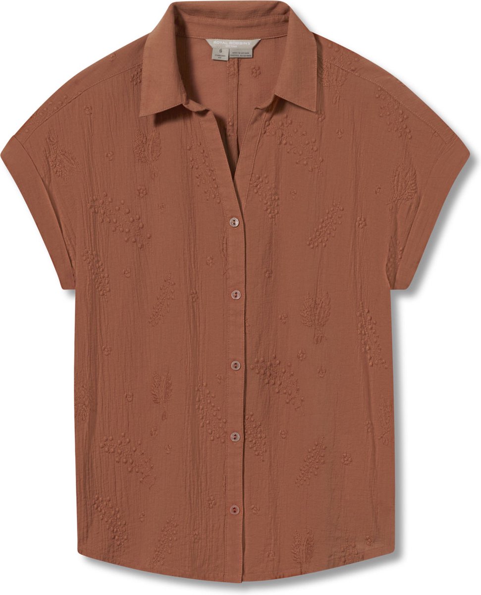 Royal Robbins Oasis Short Sleeve - Baked clay - Outdoor Kleding - Fleeces en Truien - Overhemd korte mouw