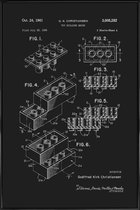 JUNIQE - Poster in kunststof lijst Legoblokje - Patentopdruk -