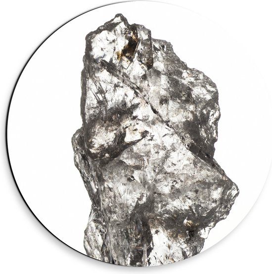 Dibond Muurcirkel - Groot Wit Doorzichtig Kristal tegen Witte Ondergrond - 30x30 cm Foto op Aluminium Muurcirkel (met ophangsysteem)