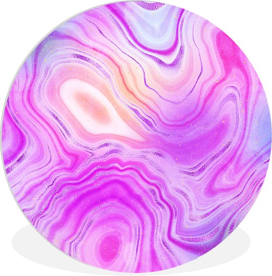 WallCircle - Décoration chambre esthétique - Ados - Wall Circle - Wall Circle Indoor - Agate - Géode - Rose - Natuursteen - 30x30 cm - Décoration murale - Peintures Ronds