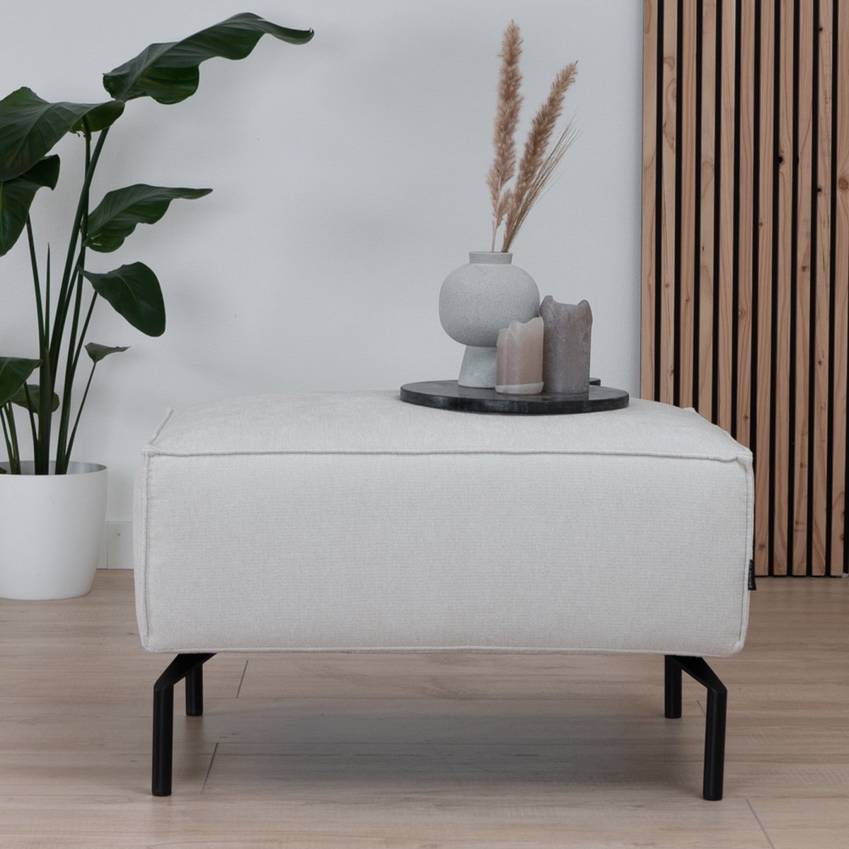Bronx71® Hocker Kansas stof gemêleerd rinaldi beige