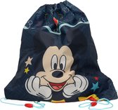 Disney Mickey Mouse gymtas/rugzak/rugtas voor kinderen - blauw - polyester - 44 x 37 cm