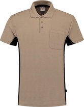 Tricorp Poloshirt Bi-Color - Workwear - 202002 - Khaki-Zwart - maat XS