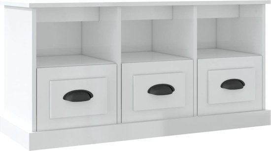 Tv-meubel 100x35x50 cm bewerkt hout wit | -nl Tv-meubel 100x35x50 cm bewerkt hout wit | -nl
