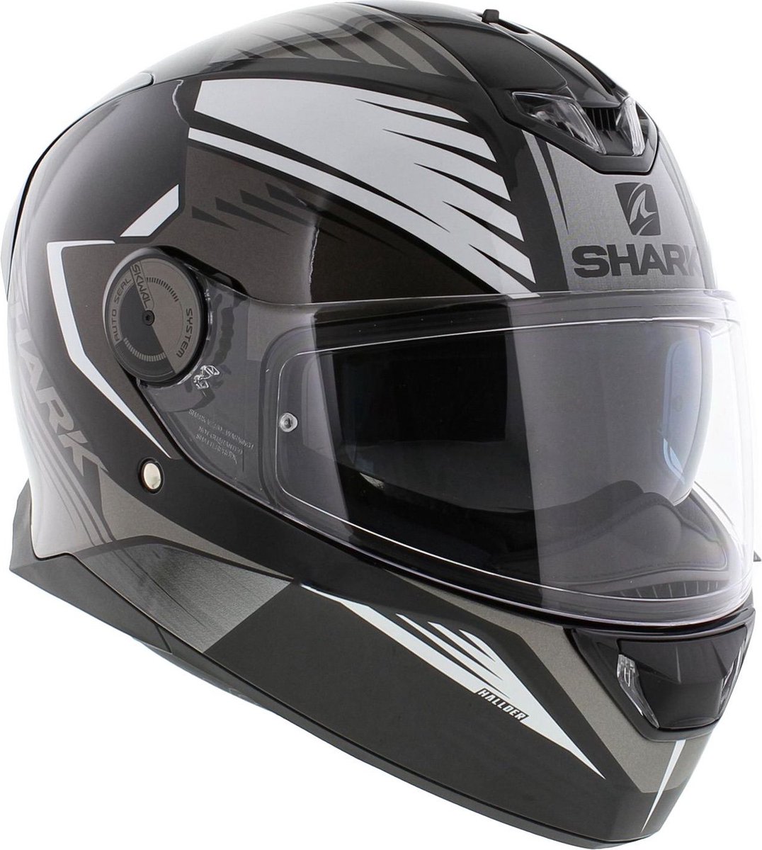 SHARK SKWAL 2.2 HALLDER Motorhelm integraalhelm Zwart Wit Antraciet - Maat XL