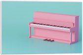 PVC Schuimplaat- Roze Piano tegen Lichtblauwe Achtergrond - 60x40 cm Foto op PVC Schuimplaat