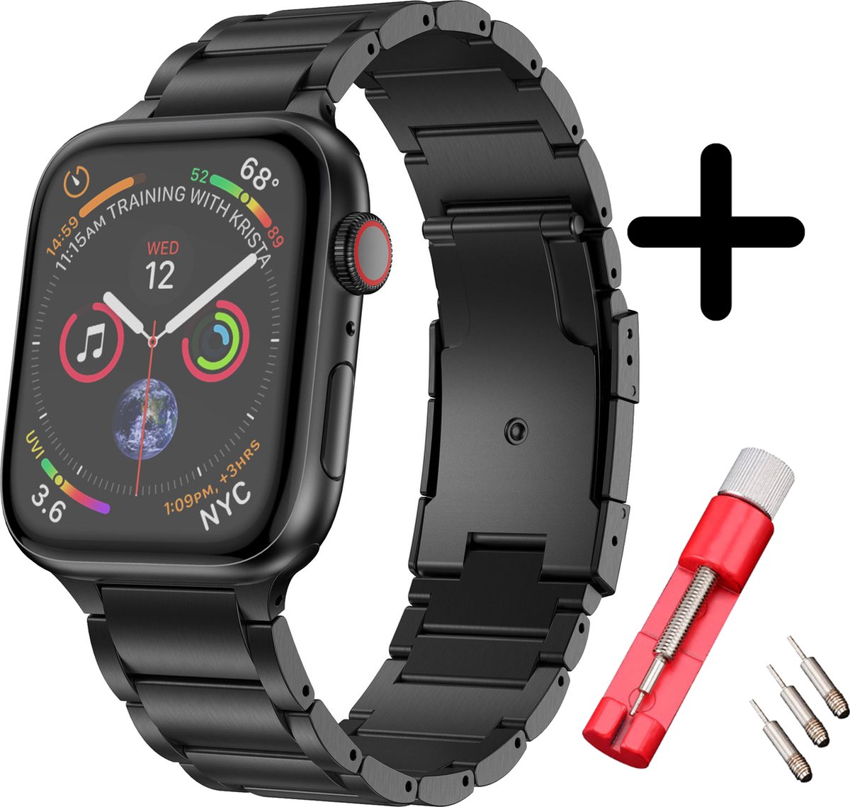 Strapit Luxe Apple Watch bandje Staal Titanium RVS stainless steel geschikt voor... bol