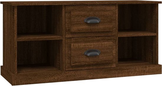 vidaXL-Tv-meubel-99,5x35,5x48-cm-bewerkt-hout-bruin-eikenkleur