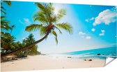 Gards Tuinposter Tropisch Strand en Zee in Sri Lanka - 200x100 cm - Tuindoek - Tuindecoratie - Wanddecoratie buiten - Tuinschilderij