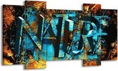 GroepArt - Schilderij - Natuur - Blauw, Bruin, Geel - 120x65 5Luik - Foto Op Canvas - GroepArt 6000+ Schilderijen 0p Canvas Art Collectie - Wanddecoratie