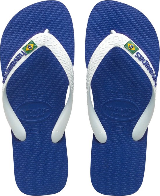 Havaianas Brasil Logo Unisex Slippers - Blauw - Maat 45/46