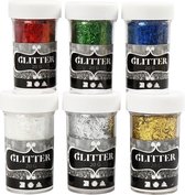 Glitter Fibers . metallic kleuren. 6x20 gr/ 1 doos