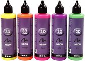 3D liner, neon kleuren, 5x100 ml/ 1 doos