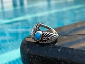 Zilveren Angelwings ring turquoise