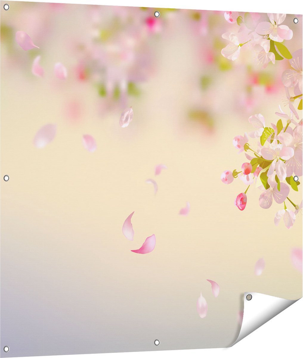 Gards Tuinposter Appelbloesem - Bloemen - 100x100 cm - Tuindoek - Tuindecoratie - Wanddecoratie buiten - Tuinschilderij Multikleur