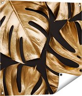 Gards Tuinposter Gouden Bladeren - 70x70 cm - Tuindoek - Tuindecoratie - Wanddecoratie buiten - Tuinschilderij