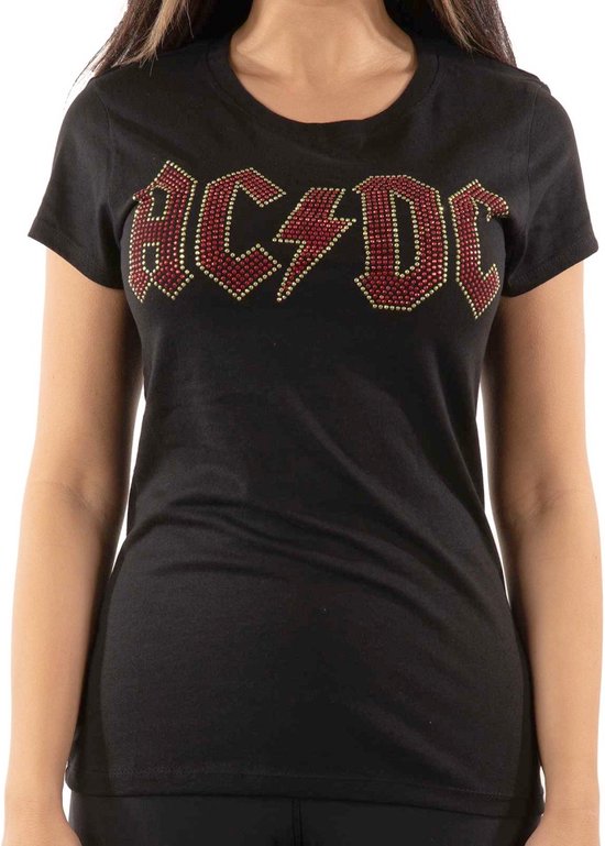 AC/DC - Full Colour Logo Dames T-shirt - L - Zwart | bol