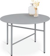 bomoe Finn – Ronde Bijzettafel Metaal Grijs – Ø 53 cm Tafelblad Krasbestendig – Stabiel, Lichtgewicht Salontafel – Binnen & Buiten