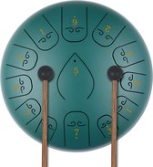 Tongdrum - Stalen Tong Drum - 12 Inch 13 Notes C Key Handpan Drum - Percussie Instrument Kit met draagtas - 2 Drum Mallets - 6 Vinger Mouwen voor Sound Healing, Meditatie, Yoga