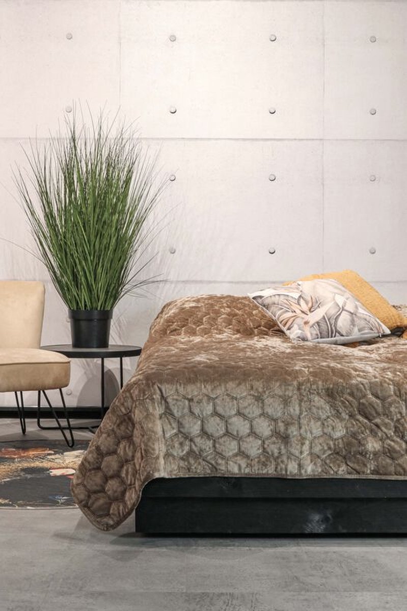 Unique Living - Bedsprei Peggy 220x220cm taupe — cadeau in Wonen & Interieur - foto 4