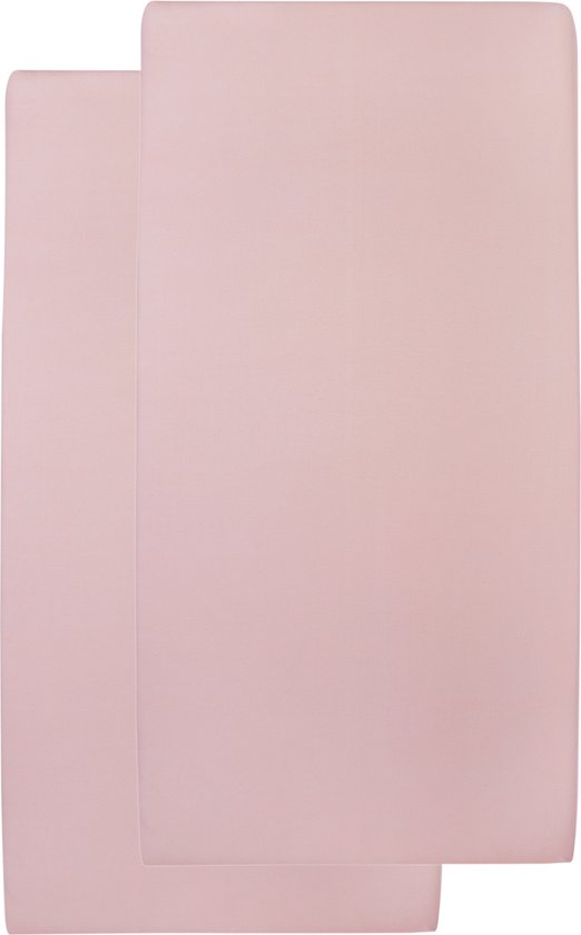 Meyco Baby Uni hoeslaken juniorbed - 2-pack - old pink - 70x140/150cm