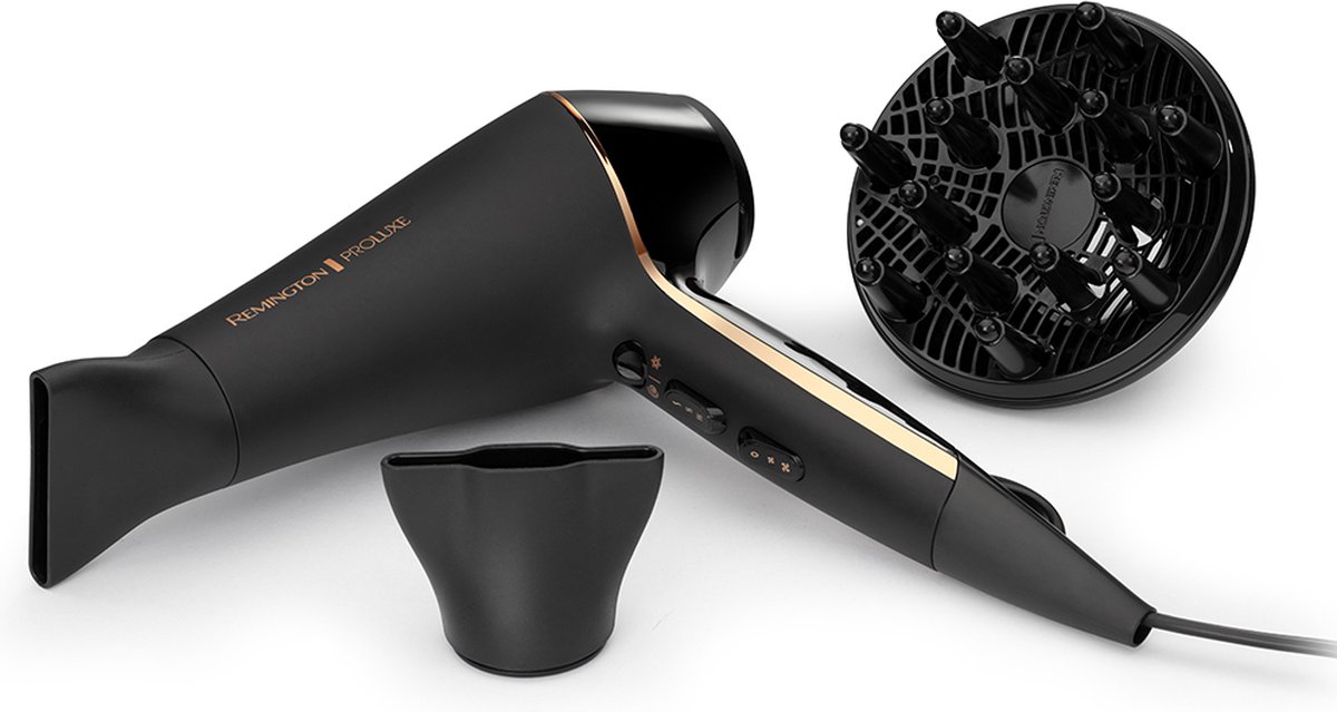 Remington PROLuxe Middernachteditie Haardroger 2400 W - Zwart, Goud