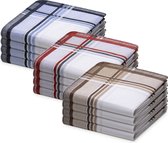 JEMIDI zakdoeken heren 100% katoen - 40 x 40 cm - Set van 12 - Herbruikbare zakdoeken voor volwassenen - In 3 kleuren