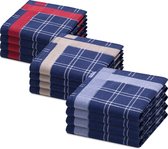 JEMIDI herenzakdoeken - 100% katoen - 40 x 40 cm - Set van 12 - donkerblauw