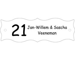 Kunststof naambord 125 x 40 mm