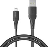 Accezz Kabel - Geschikt voor Lightning naar USB A Kabel - 1 meter - Snellader & Datasynchronisatie - Oplaadkabel geschikt voor iPhone 11/12/13/14 - Zwart